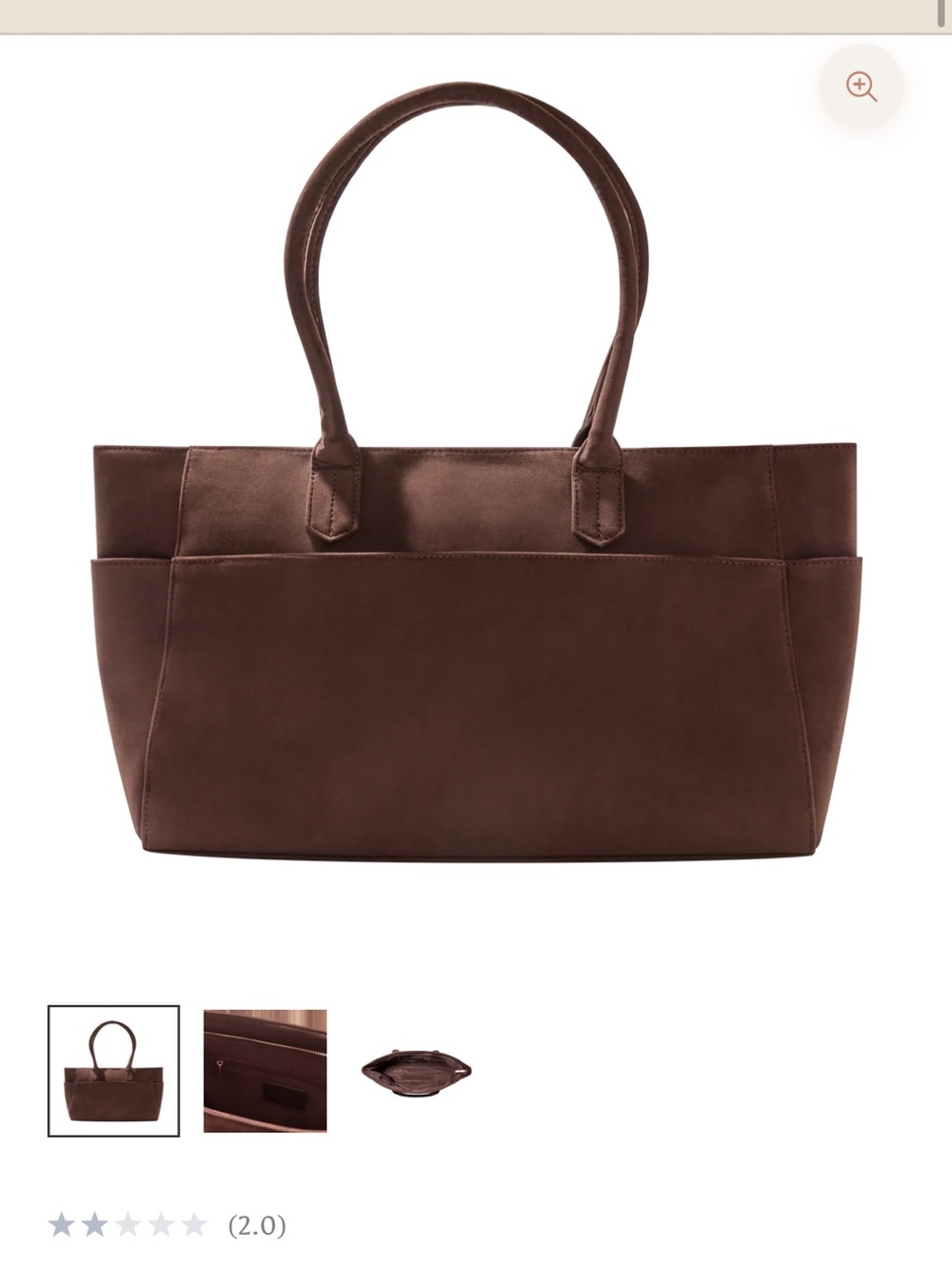 Mali + Lili Brown Faux Suede Tote Bag